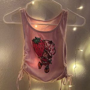 Pink Y2K Strawberry Shortcake Crop Top
